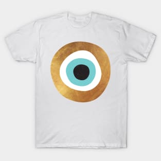 Gold Evil Eye 70s Bohemian Lucky Charm T-Shirt